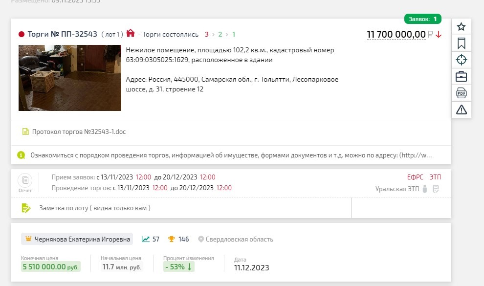 Пример сделок